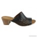 Sala Europe Turion Womens Leather Mid Heel Comfortable Slide Sandals
