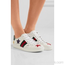 Ace metallic ayers-trimmed leather sneakers