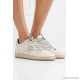 Ball Star glittered distressed leather sneakers