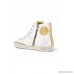 Francy distressed leather and suede high-top sneakers