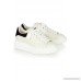 Leather and suede exaggerated-sole sneakers
