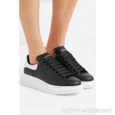 Leather exaggerated-sole sneakers
