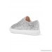 Logo-print glittered leather sneakers