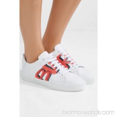 Logo-print leather sneakers