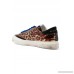 May distressed metallic leopard-print leather sneakers