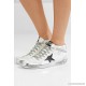 Mid Star glittered distressed leather sneakers