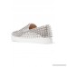 Roller Boat spiked metallic textured-leather slip-on sneakers