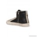 Slide glittered distressed suede high-top sneakers