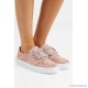 Sneaky Viv crystal-embellished lace slip-on sneakers