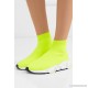 Speed neon stretch-knit high-top sneakers
