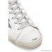 Superstar distressed leather and denim sneakers