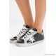 Superstar distressed metallic and patent-leather sneakers