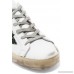 Superstar glittered distressed leather sneakers