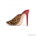105 leopard-print calf hair and patent-leather mules