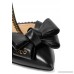 Bow-embellished leather mules