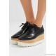Elyse faux glossed-leather platform brogues 