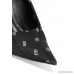 Knife logo-print satin and leather pumps