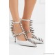 Knife spiked leather pumps