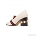 Logo and faux pearl-embellished leather collapsible-heel pumps