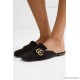 Marmont fringed logo-embellished suede slippers