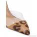 Optic leather-trimmed PVC and leopard-print calf hair mules