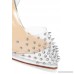 Spikoo 70 spiked PVC and mirrored-leather pumps