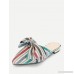 Bow Decorated Striped Flats