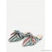 Bow Decorated Striped Flats