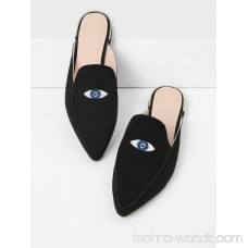 Embroidery Eye Pointed Toe Flats