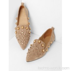 Faux Pearl Pointed Ballet Flats