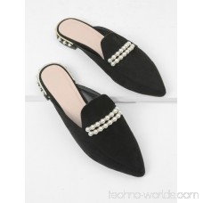 Faux Pearl Pointed Toe Flats