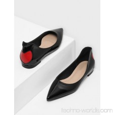 Heart Pattern Pointed Toe Flats