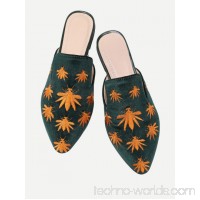 Insect Embroidery Flat Mules