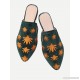 
        Insect Embroidery Flat Mules
    