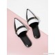 
        Pointed Toe Contrast Flat Mules
    