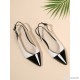 
        Two Tone Pointed Toe Flats
    
